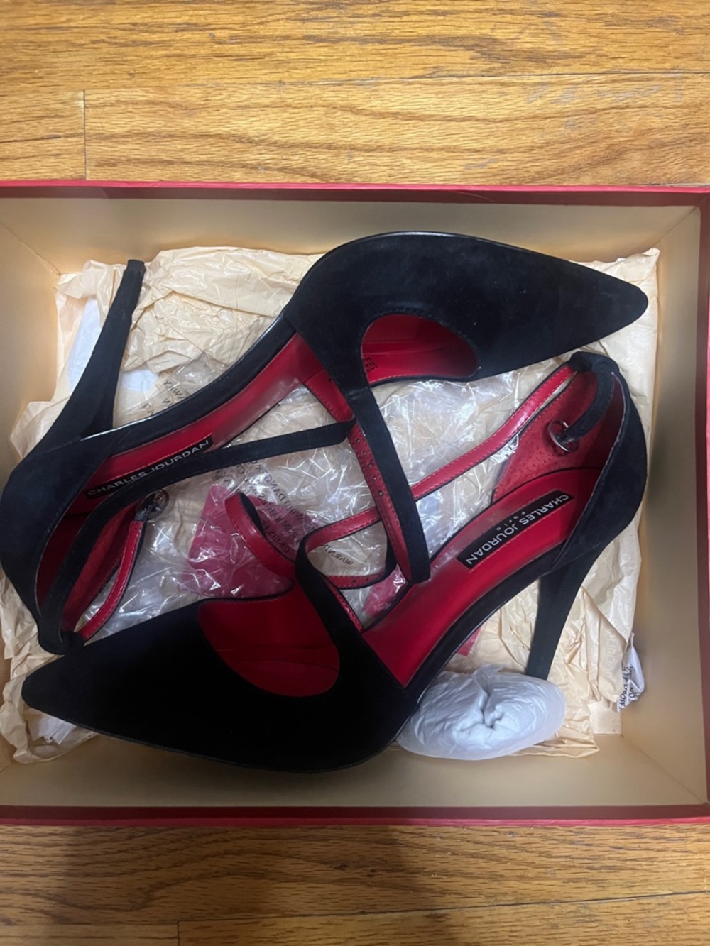 Charles Jourdan Pink Box with Gold Logo